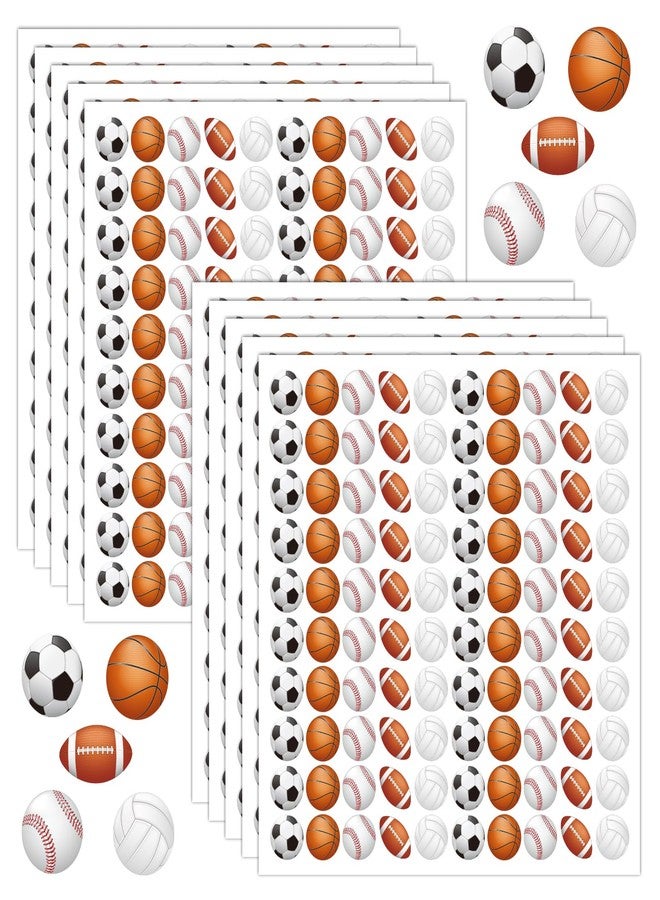 sodknow Mini 1000 Pcs Sports Ball Stickers for Kids Soccer, Football, Baseball, Basketball, Volleyball Stickers for Kids Ball Themed Party Birthday Classroom Decorations - Image 1